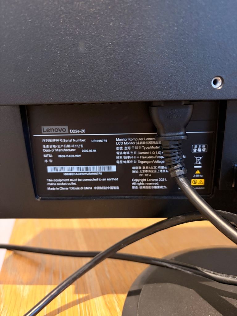 Lenovo D22e-20 Computer Monitor, £40.00 for Sale in Wimbledon, London ...
