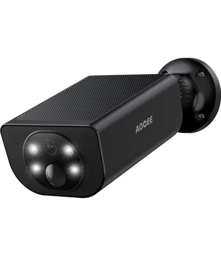 Security Camera Outdoor Wireless Solar - 2K CCTV, Battery Operated Home/House Security, Night Vision