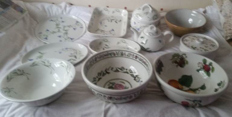 Job Lot collection pottery china moorcroft portmeirion royal albert noritake bowls plates tea pot