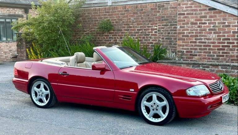 Mercedes sl320 red auto convertible 89k 