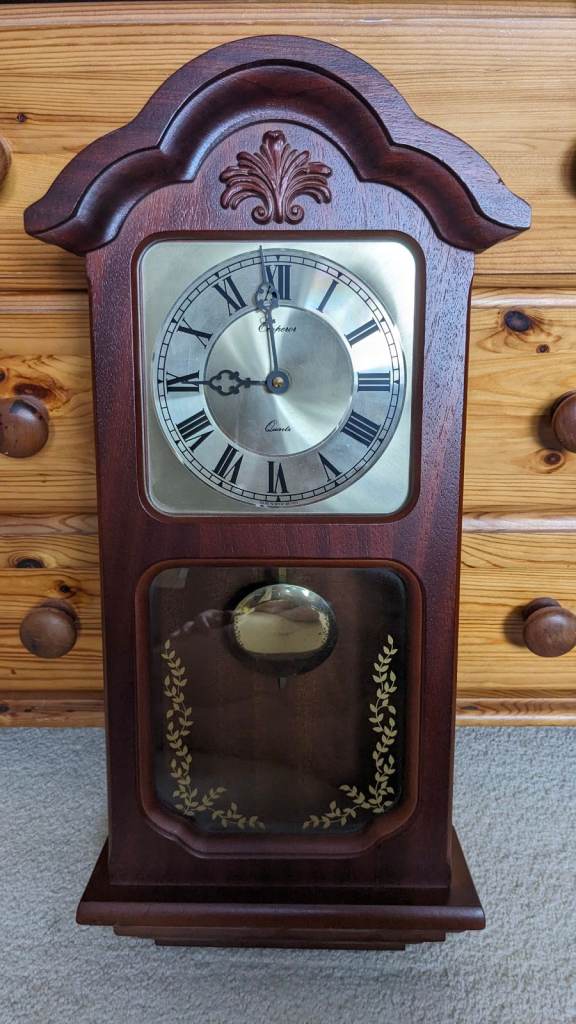Vintage Emperor Mahogany Quartz Pendulum Wall Clock