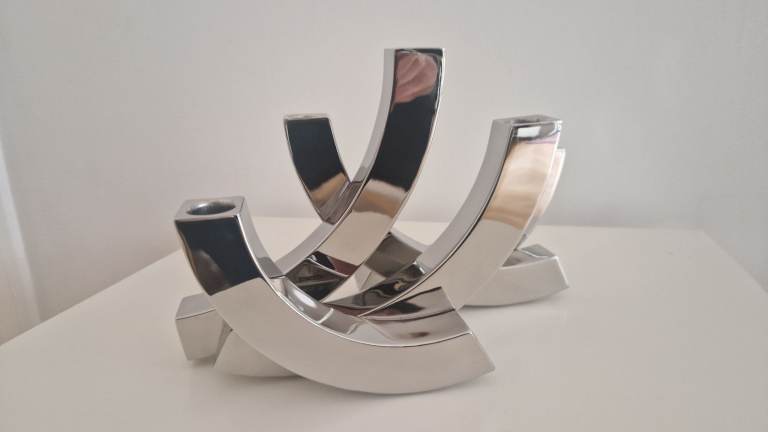 Nest Candle Holder by Robert Welch - Elegant Curved in Stainless Steel