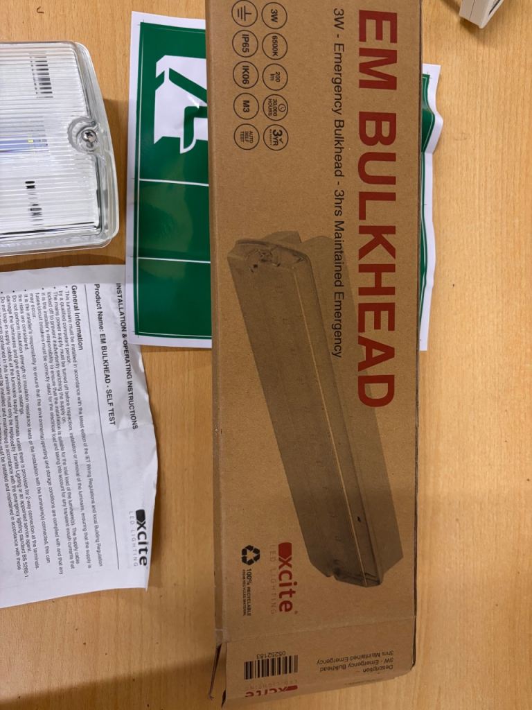 X3 available. Excite EM Bulkhead 3W Emergency Light – New in Box