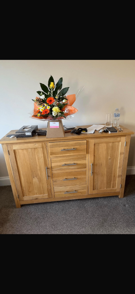 Solid Oak Sideboard with Drawers and Cupboards – Good Condition, £50.00 ...