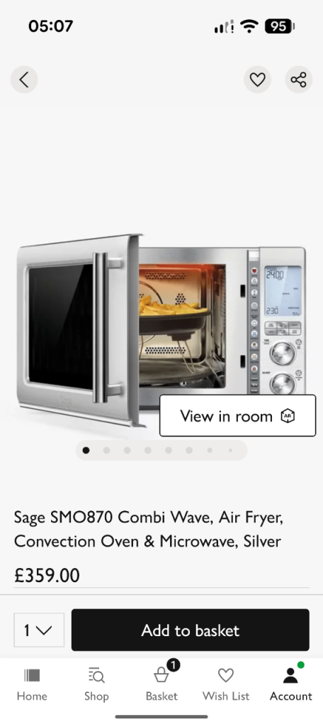 Sage SM0870 Combi Wave Air Fryer, Convection Oven and Microwave, Silver 