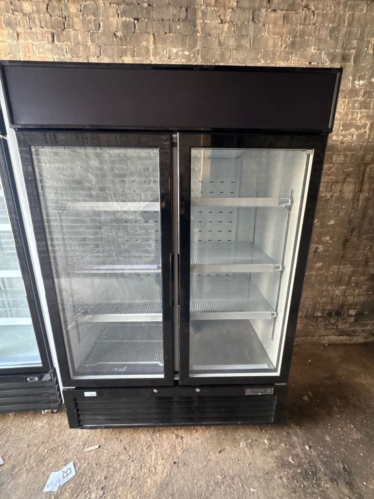Commercial upright double door display fridge cafe shop restaurant 