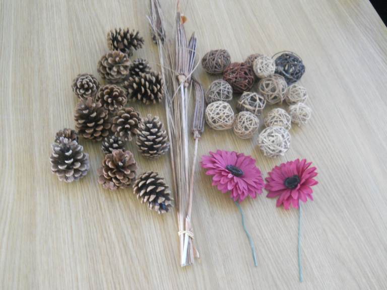 Decorative Twigs, Rattan Balls, Pine cones for vases & Bowls,