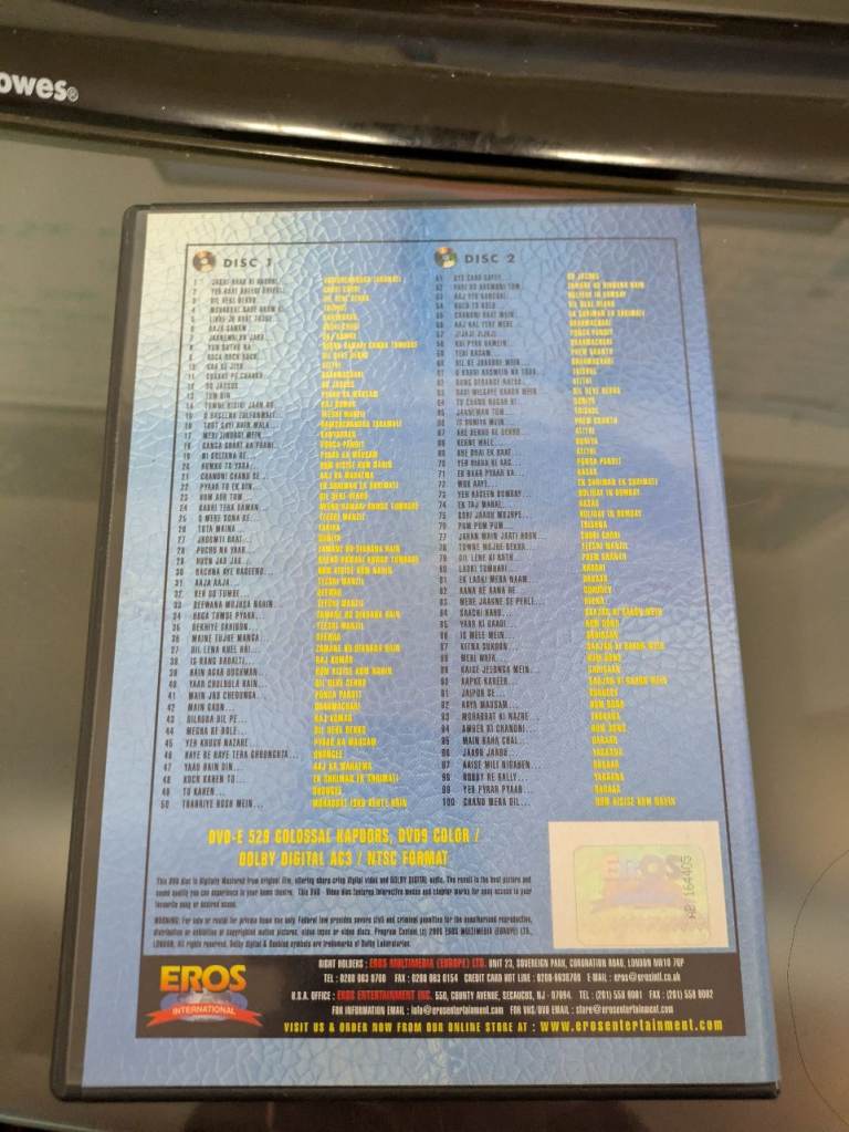  Colossal Kapoors 2 disk 100 Hindi Indian songs from Blockbuster movies DVD