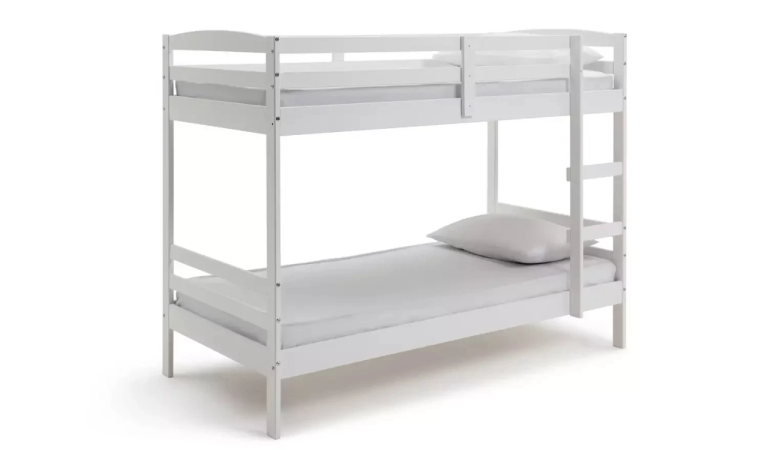 Josie Single Shorty Bunk Bed Frame With Matrass - White