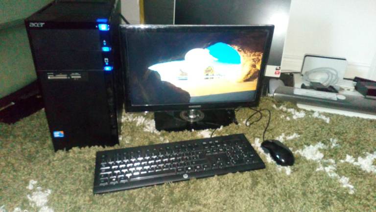 image for for sale acer computer tower with keyboard and mouse samsung widescreen tv monitor etc £30