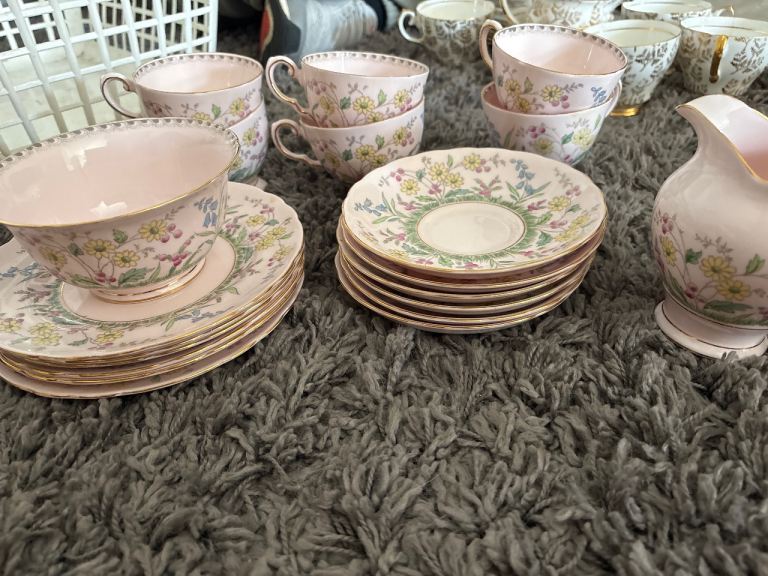 pale pink tuscan fine english bone china