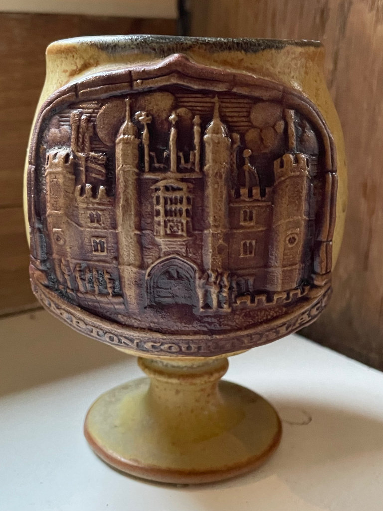 Vintage ~ Souvenir Hampton Court Palace Stoneware Stemmed Goblet