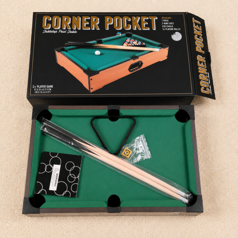 Corner Pocket Tabletop Pool Table – Complete – Excellent Condition