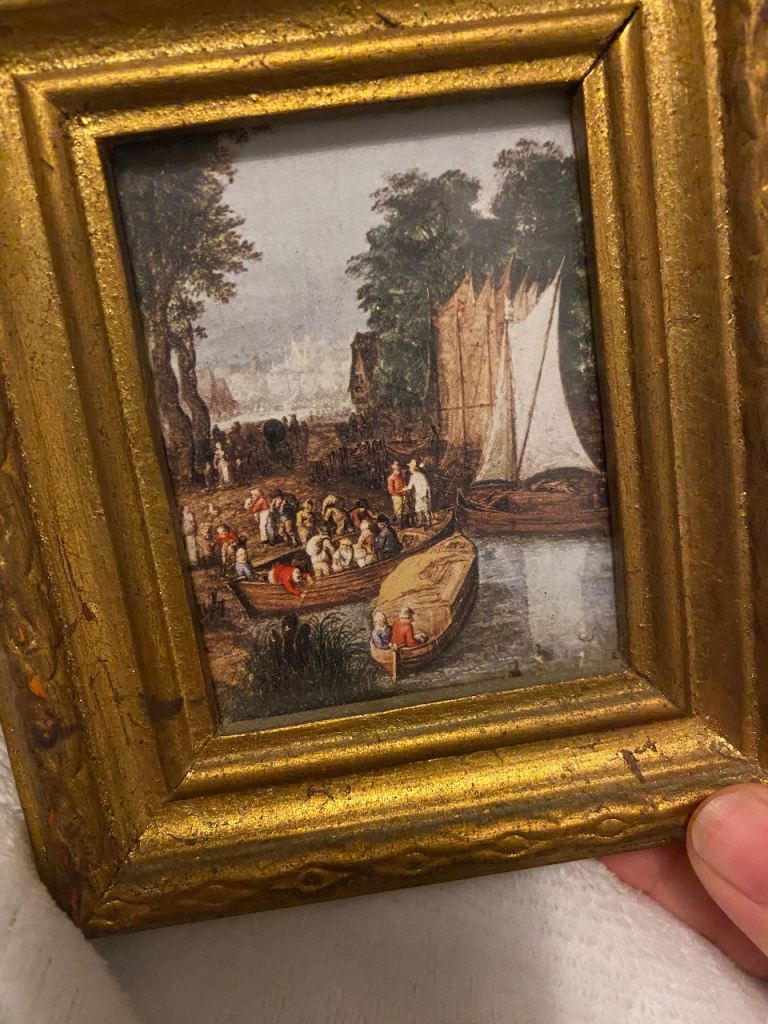 Antique Florentine Boats Painting by Van Loo (Open to Offers) 