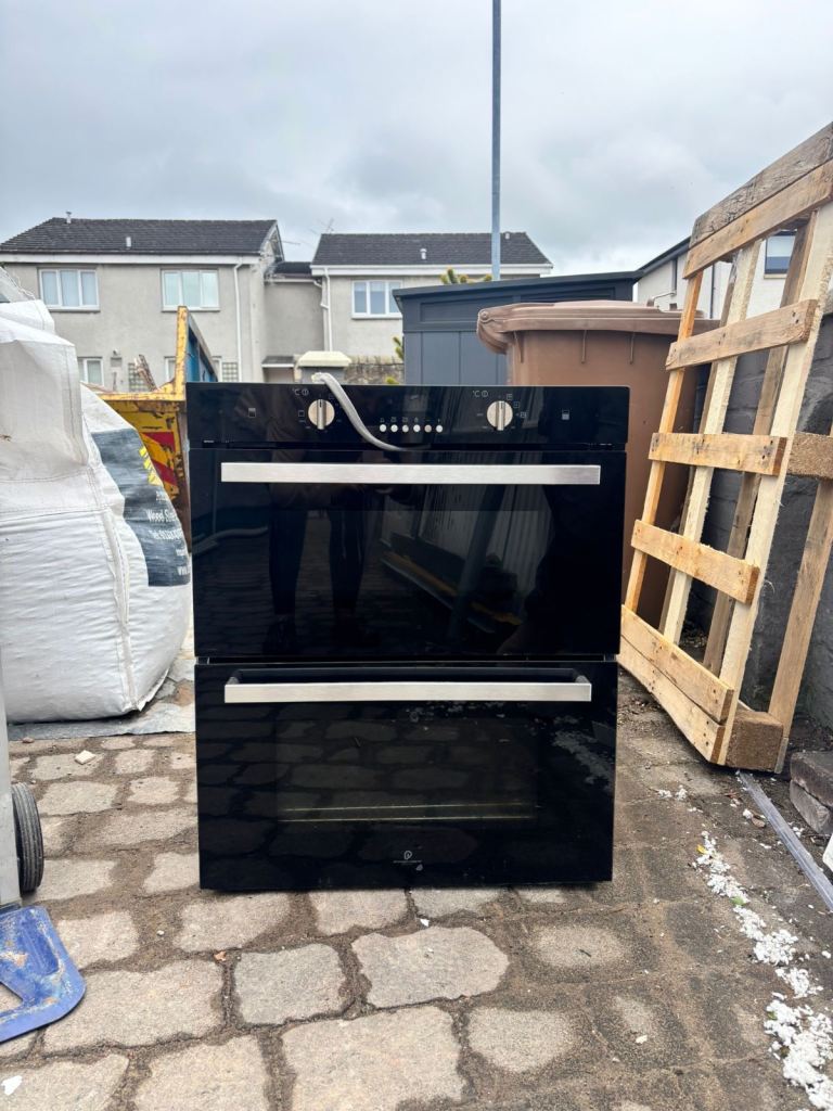 Double Electric Fan Assist Oven - Black, Good Condition