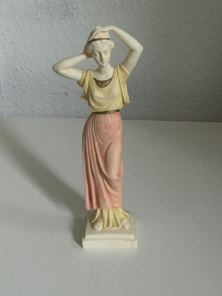 Vintage Greek Alabaster Lady Statue