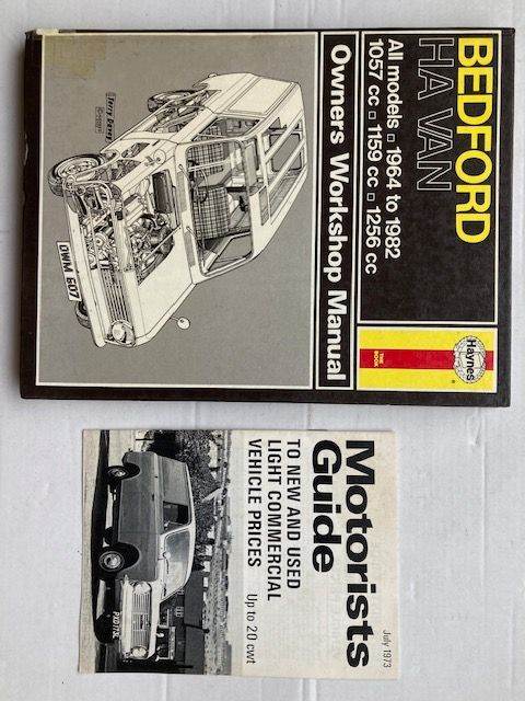 Bedford HA van manual No 607 & Motorist Guide July 1973 pull out supplement