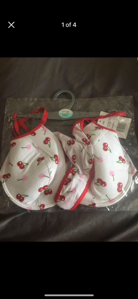 (422) Bra and thong set, size 38c, new!