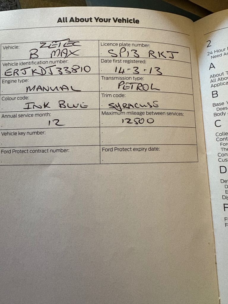 Ford, B-MAX, MPV, 2013, Manual, 999 (cc), 5 doors