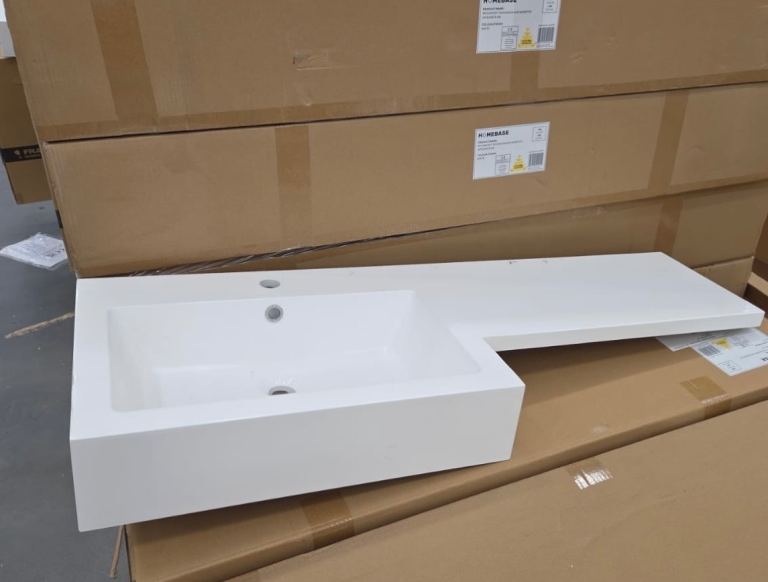 Sink basin and integrated worktop