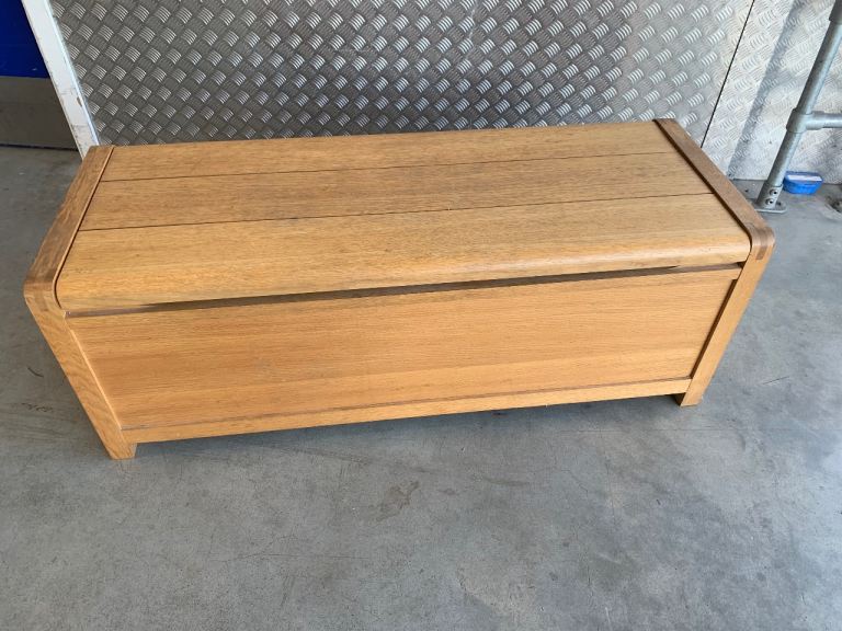 Habitat Radius Solid Oak Blanket Toy Storage Box Trunk Ottoman