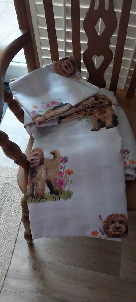 2 x puppy double duvet sets 