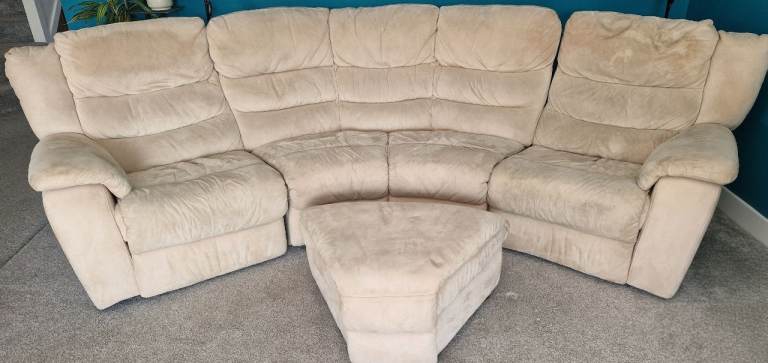 5 seater Corner Sofa with 2 electric recliners and storage footstool