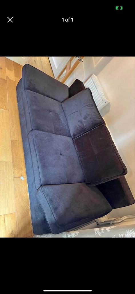 Bed Sofa and storage velvet black   