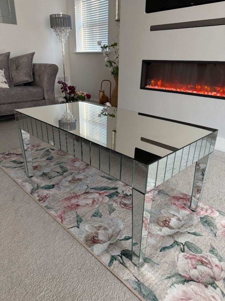 Mirrored glass coffee table