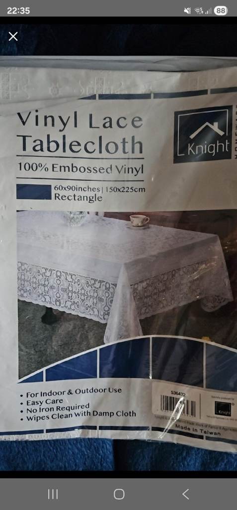 image for Vinyl Lace Tablecloth