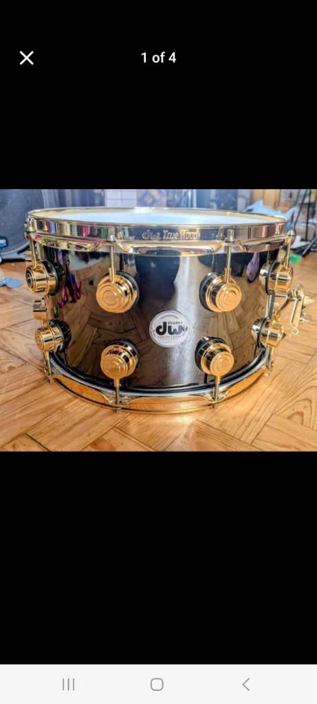 DW Black Nickel Over Brass Snare Drum - Good Condition