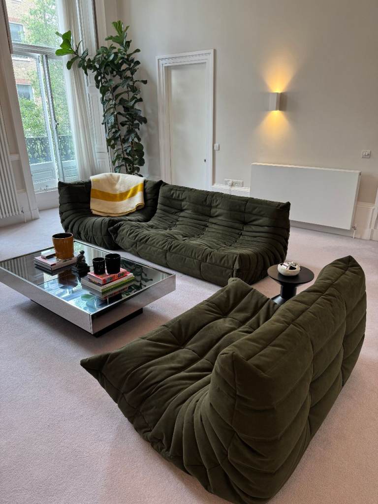 Ligne Roset Togo Sofa In Alcantara Kiwi