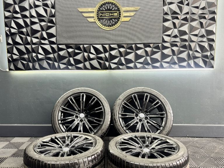 18” inch gloss black vw alloys wheels 5x112 golf caddy r gtd gti touran a3 seat leon 