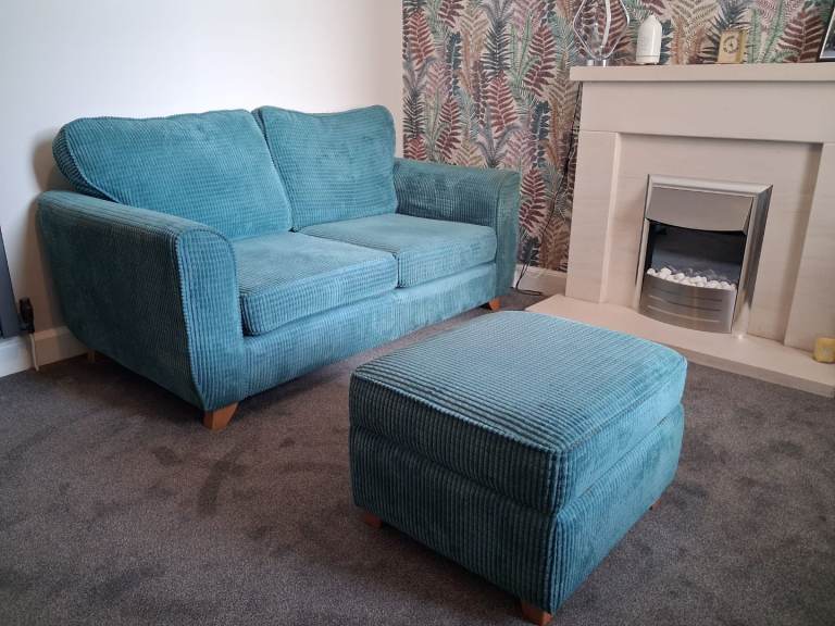 2 sofas and matching pouffe 