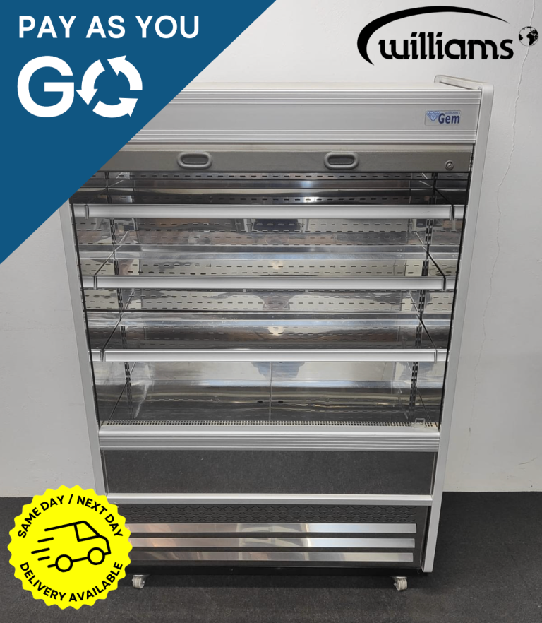 PAY AS YOU GO - Used 1250mm Williams Stainless Steel Refrigerated Multideck Display, On Wheels