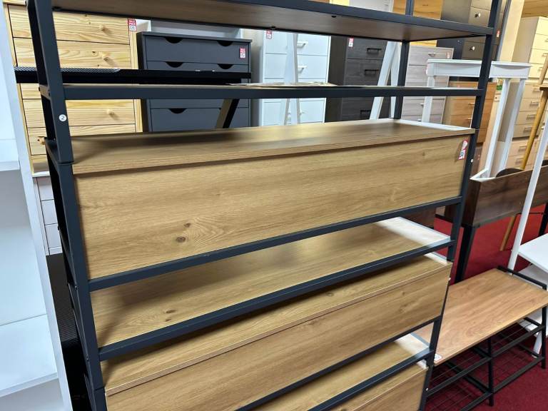 Modern Wood and Metal Unit with Storage