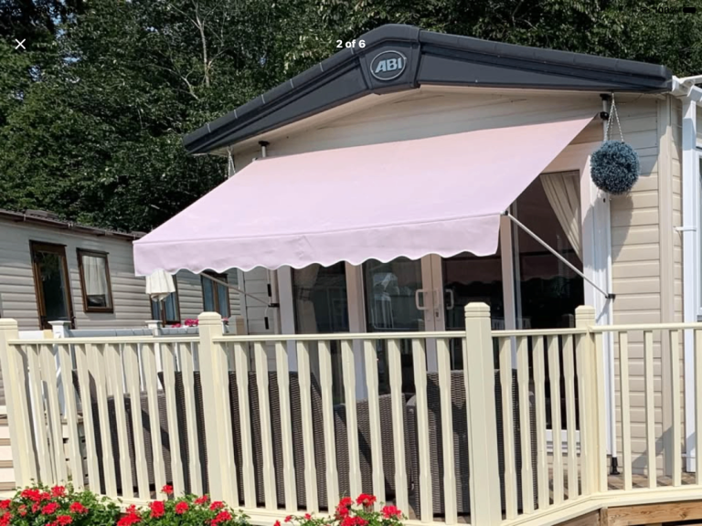 Beige Awning/Sun Canopy Fully Retractable