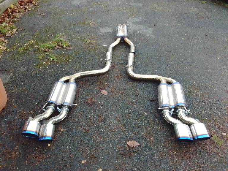  Mercedes C63 AMG W204  titanium German FMS duplex cat back exhaust system    