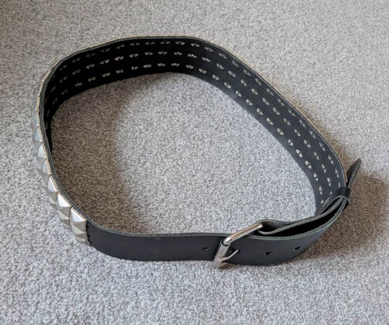 Real Leather Studded Belt - Medium, Made in England