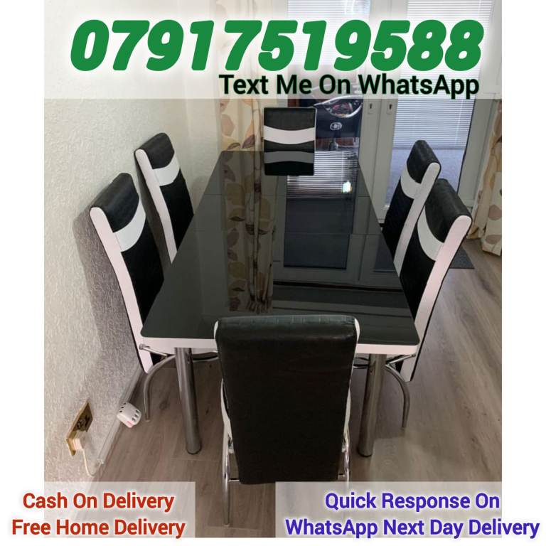 Dining Table with 4 and 6 Chairs Set.