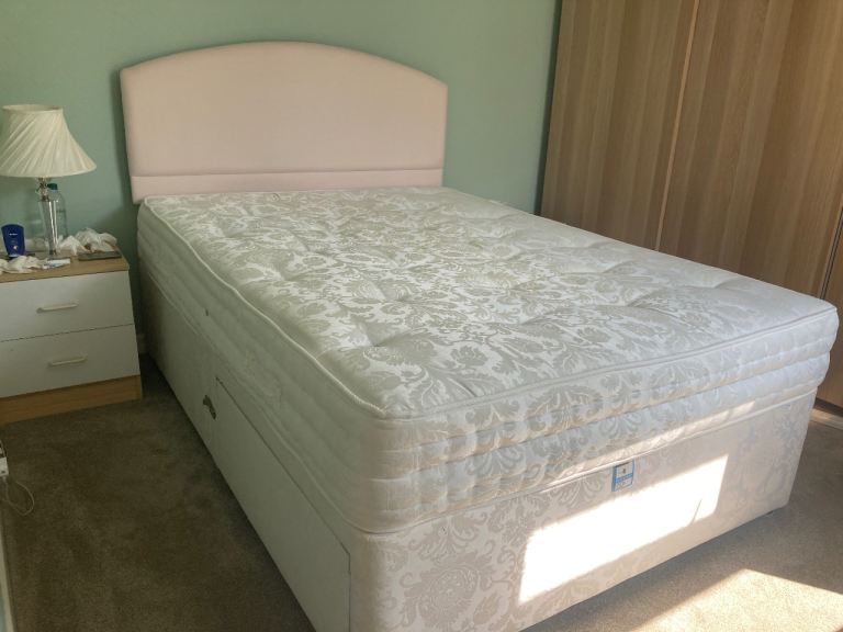 Double Bed with Mattress and Headboard – Good Condition