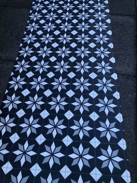 Tile effect vinyl flooring