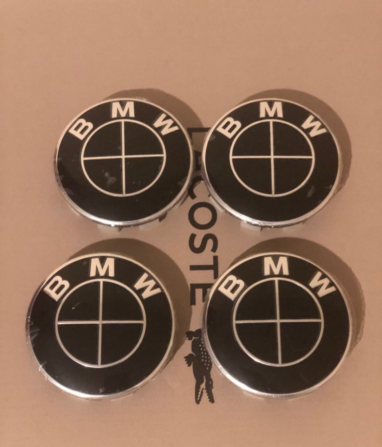 Black BMW Alloy Wheel Centre Caps 68 MM Brand New