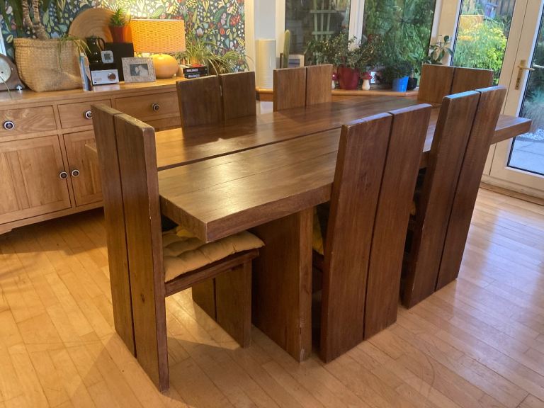 Solid Wood Dining Table & 6 Chairs 