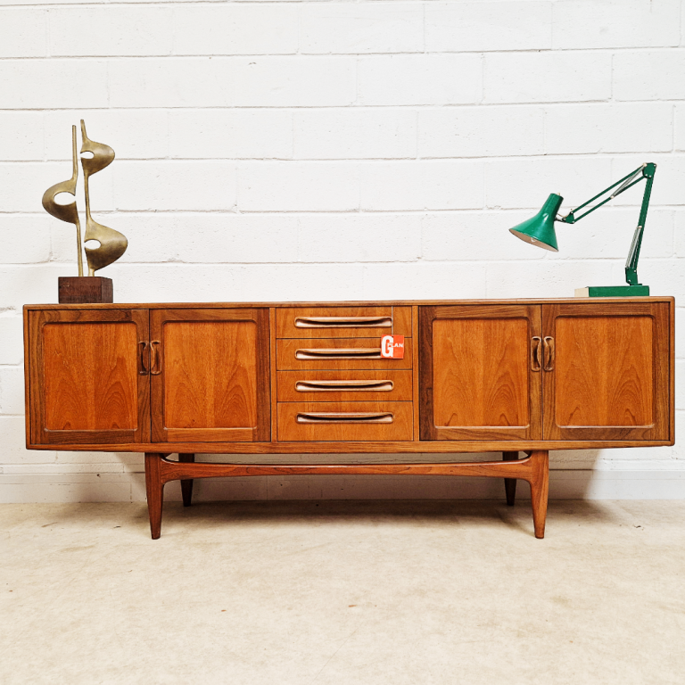 VB Wilkins G Plan Red Label Vintage Mid Century Pyramid Teak Long John Sideboard PG355