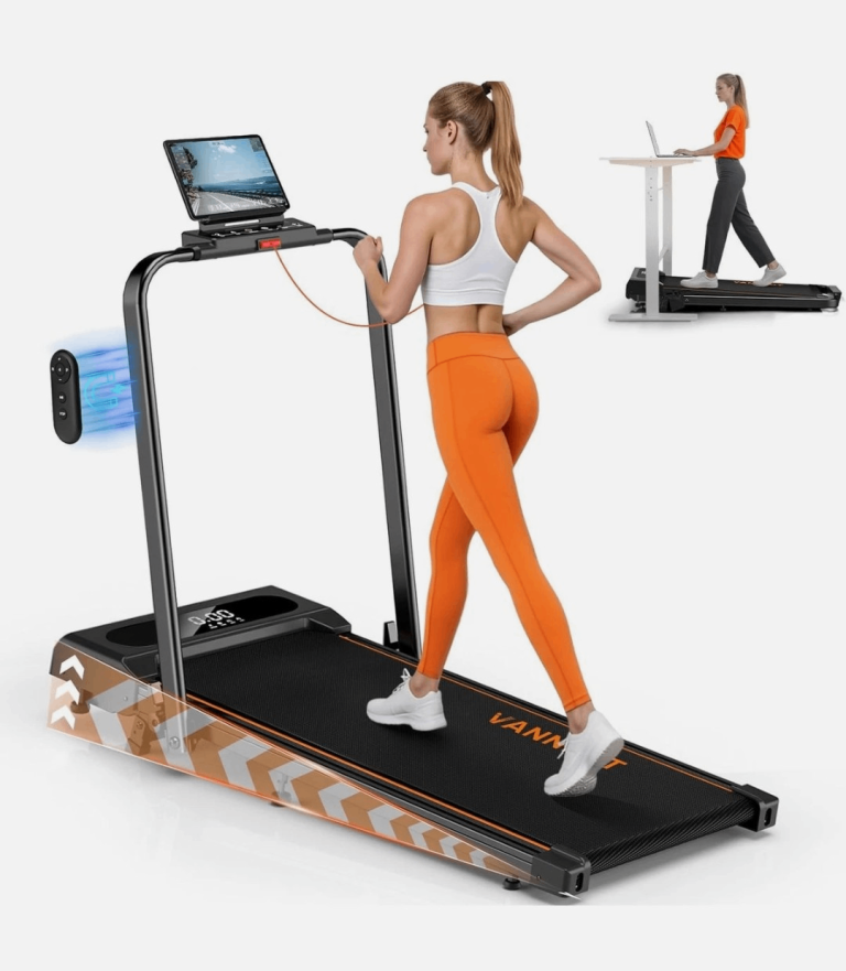 6 in 1 Folding Treadmill with 1-12KM/H, 9% Incline Walking Pad Foldable with APP