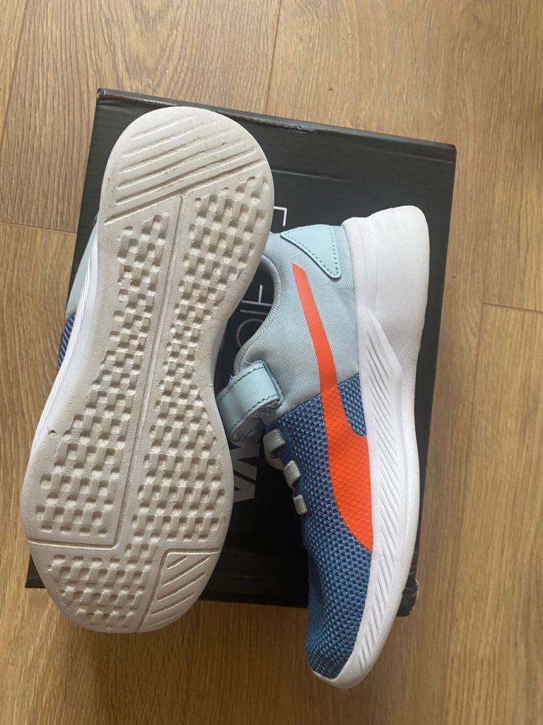 Puma Kids Trainers – Blue/Orange, As Good As New