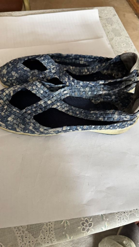 Pavers Blue Woven Flats - Size 6, Good Condition
