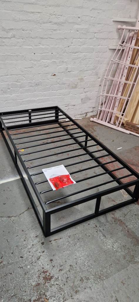 Habitat Platform 3ft single metal bed frame only - Black 