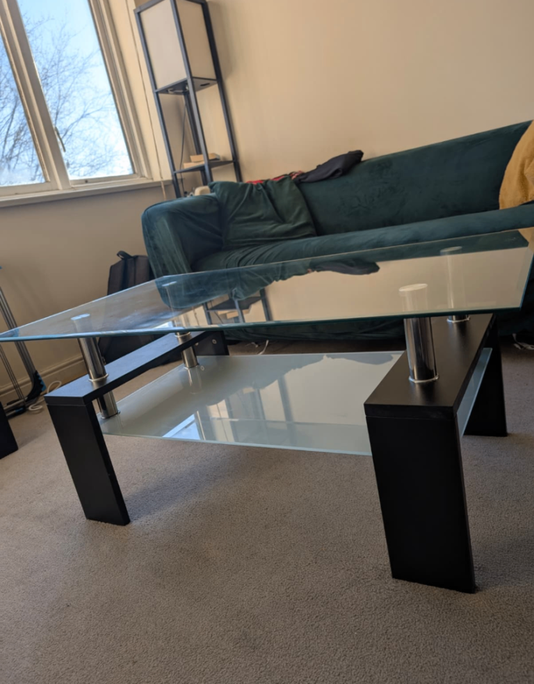 Modern 2-Tier Glass Coffee Table - Great Condition
